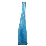 Vintage Aquamarine Tall Glass Vase 32"