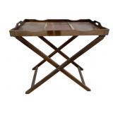 Mahogany Butler Tray on a Folding X Base Stand