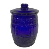 Planters Peanuts Blue Glass Store Jar - 13 x 8