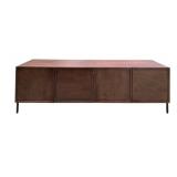 Contemporary Dark Walnut 4 Door TV Cabinet