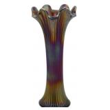 Northwood Amethyst Fine Rib Carnival Vase