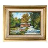 Framed Hand Painted Landscape Artwork 18"x22"