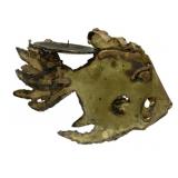 Brutalist Brass Fish Candle Holder