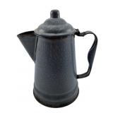 Antique Gray Speckled Graniteware Coffee Pot