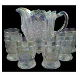 Mosser Clear Iridescent Dahlia Pitcher Set