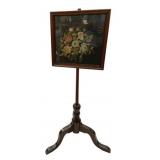 Vintage Needlepoint Pole Screen