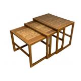 Tile Top Mid-Century Wood Nesting Tables