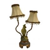 Vintage Cockatoo Double Lamp - 22" Tall