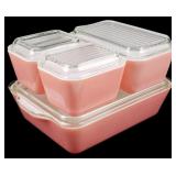 Pink Pyrex 4pc Refrigerator Dish Set w/ Lids