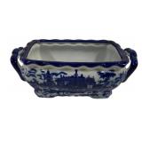 Blue & White Transferware Ceramic Tub
