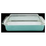 Vtg Pyrex Turquoise Casserole Dish w/ Lid