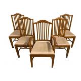 5 Solid Wood Dining Chairs - 39 x 24 x 18