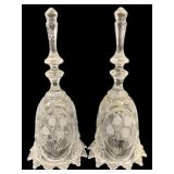 2 Pc Set "Lily of the Valley" Crystal Bells
