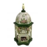 Wood/Ceramic Birdhouse - 24 x 10.5 x 10.5