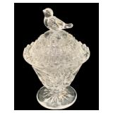 Hofbauer Crystal "Byrdes" Candy Dish - 4.25" Tall