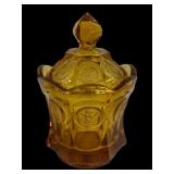 Fostoria Amber Coin Glass Candy Jar -