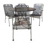 Wrought Iron Patio Table & 4 Chair Set