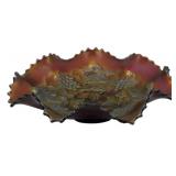 Northwood Amethyst Grape & Cable Carnival Bowl