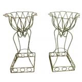 Pair of Metal Tulip Planters - 32 x 17