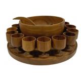 19pc Wood Punch Bowl Set - 19 x 11.5
