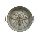 Embossed Bee Metal Tray - 26.75" Round