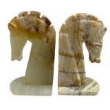 Carved Stone Horse Bookends - 7 x 4