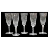 5 Waterford Crystal Lismore Champagne Flutes