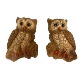 2 Mid Century Foam Owls Wall Decor - 7 x 5