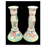 Pair Vintage Candlestick Holders- 9" Tall