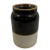 Brown & White Stoneware Crock - 8 x 5