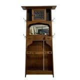 Vintage Art & Crafts Nuveau Hall Tree w/ Mirror