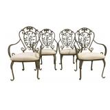 Set of 4 Decorative Metal Patio Chairs