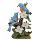 Andrea by Sadek Porcelain Bluebirds Figure
