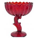 Vtg Indiana Glass Ruby Red Pedestal Compote