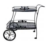 Wrought Iron Two-Tier Outdoor Teacart