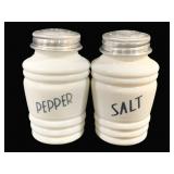 Milk Glass Salt & Pepper Shakers - 5" Tall