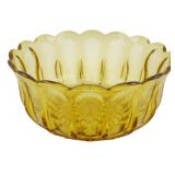 Vtg Anchor Hocking Amber Glass Bowl 4"x9"