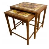 Tile Top Danish Mid-Century Nesting Tables
