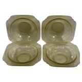 4 Federal Amber Madrid Bowls - 7 x 7