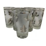 7 Libby Silver Folage Glasses - 5.5" Tall