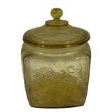 Federal Amber Madrid Jar w/ Lid - 8 x 5.5 x 5.5
