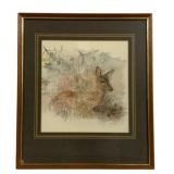 Framed "Deer" Print - 12.75 x 14.75