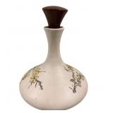 Handpainted Pottery Decanter w/ Brown