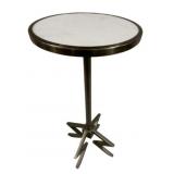 Adjustable Marble Top Metal Drink Table