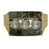 18kt Gold Ring w/ Multi-Stone Setting Size 9