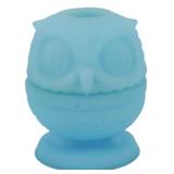 Vtg Fenton Blue Satin Glass Owl Fairy Lamp