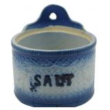 Antique Blue & White Hanging Salt Container