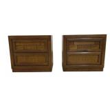 Pair Brutalist Mid-Century Nightstands by Dixie