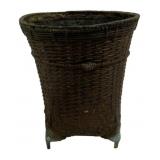 Woven Basket Style Bronze Metal Planter