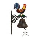 Cast Iron Rooster Bell - 25 x 13 x 8.5
